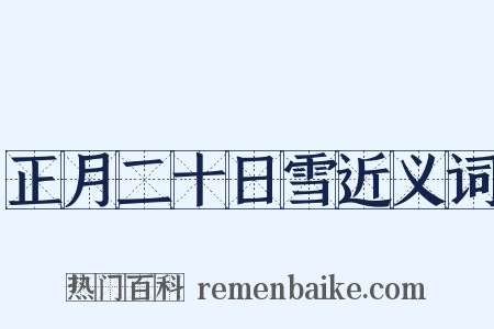 正月二十日雪近义词是什么意思的图片